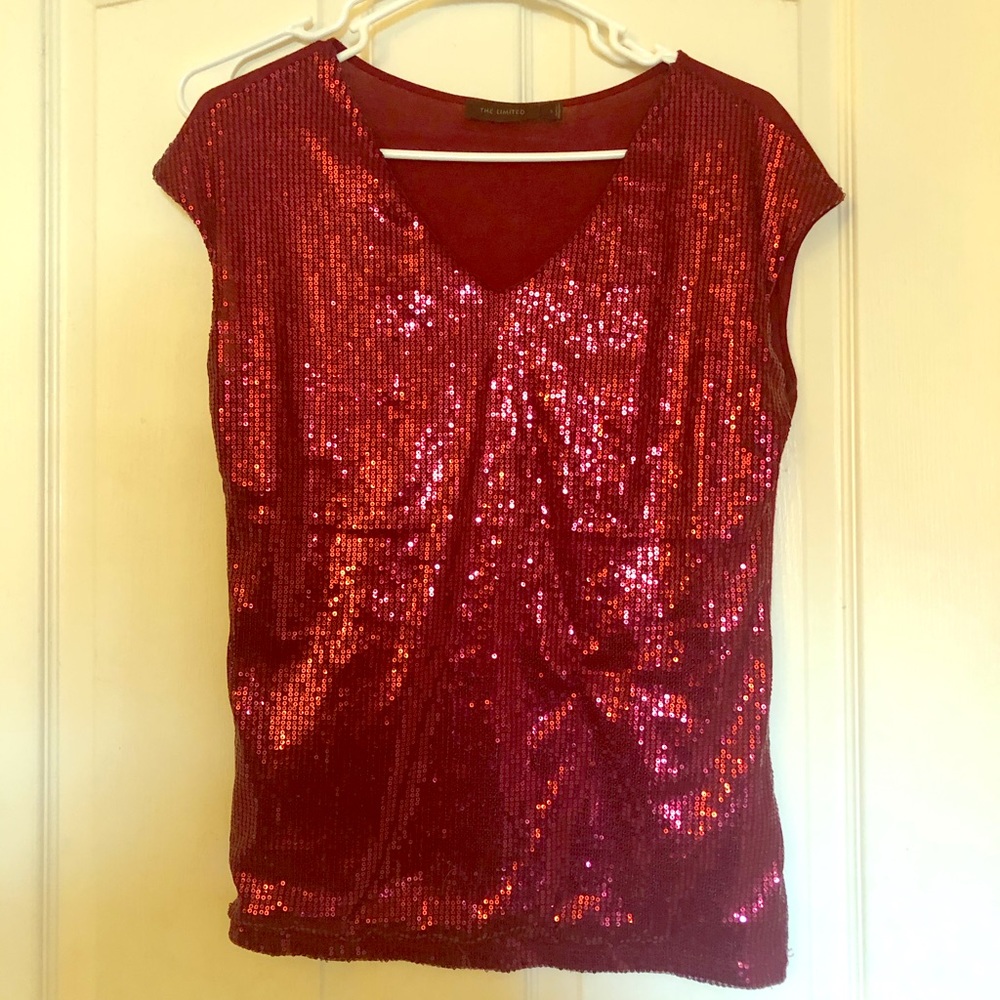 Sequin too, capped sleeve